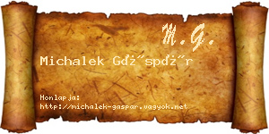 Michalek Gáspár névjegykártya